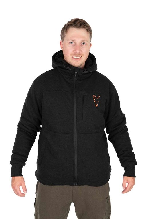 Fox Collection Sherpa Jacket Black & Orange