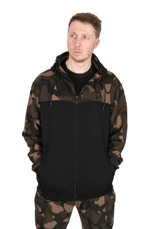 Fox LW BLack / Camo Split Zip Hoody