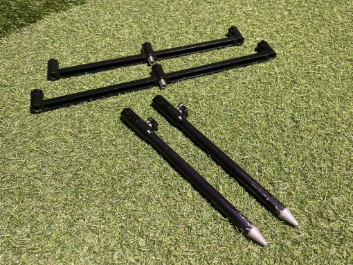 2x Jag Black 3 Rod Fixed Buzzbars and Sticks - PRE LOVED