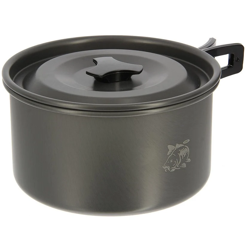 NGT Aluminium Outdoor Cook Set - 1.1 litre Kettle, Pot and Pan in Gun Metal - Image 5