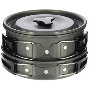 NGT Aluminium Outdoor Cook Set - 1.1 litre Kettle, Pot and Pan in Gun Metal - Image 8