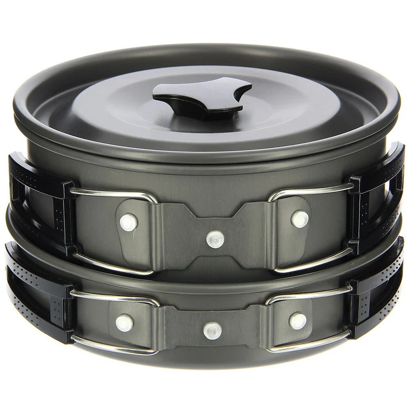 NGT Aluminium Outdoor Cook Set - 1.1 litre Kettle, Pot and Pan in Gun Metal - Image 8