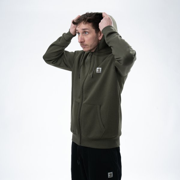 Nash Make It Happen Badge Zipped Hoody Green - Image 2