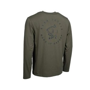 Alternative view of Nash Make It Happen Carp Logo Long Sleeve T-Shirt Green
