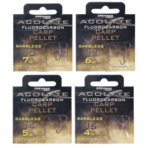 Drennan Acolyte Carp Pellet Fluorocarbon Hooks to Nylon
