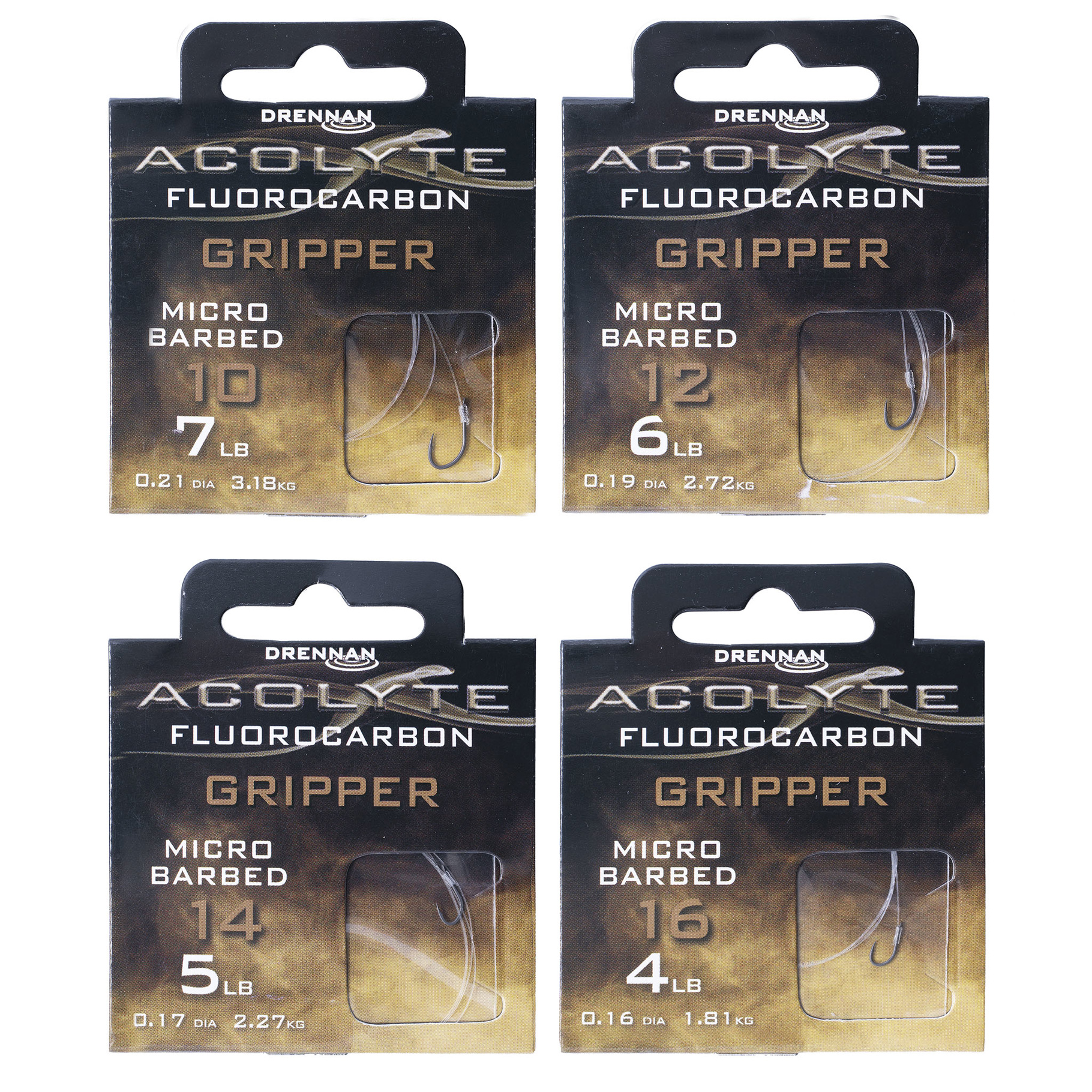 Drennan Acolyte Gripper Fluorocarbon Hooks to Nylon