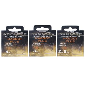 Drennan Acolyte Maggot+ Fluorocarbon Hooks to Nylon