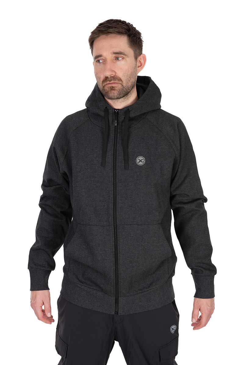 Matrix Charcoal Marl Zip Hoody - Image 2