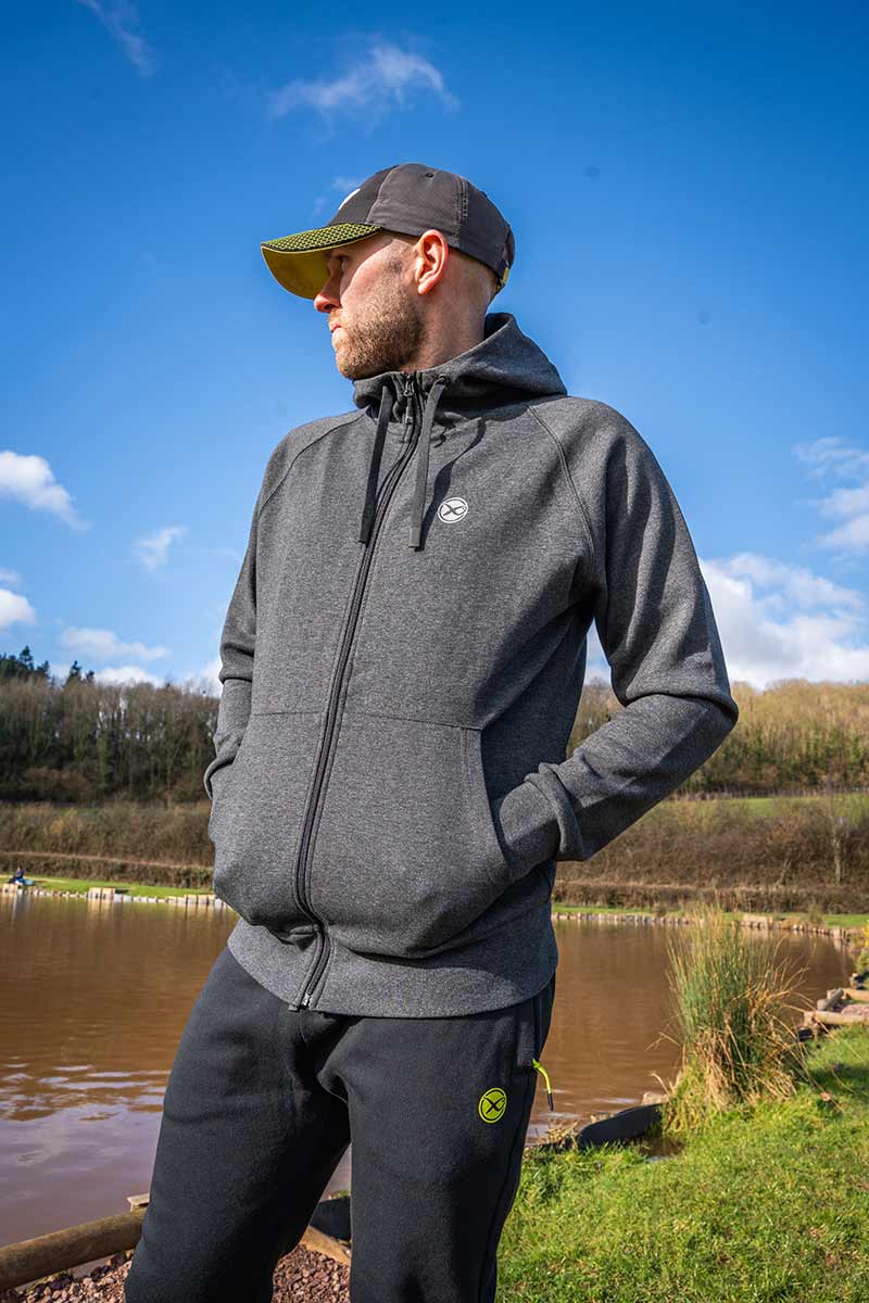 Matrix Charcoal Marl Zip Hoody - Image 11