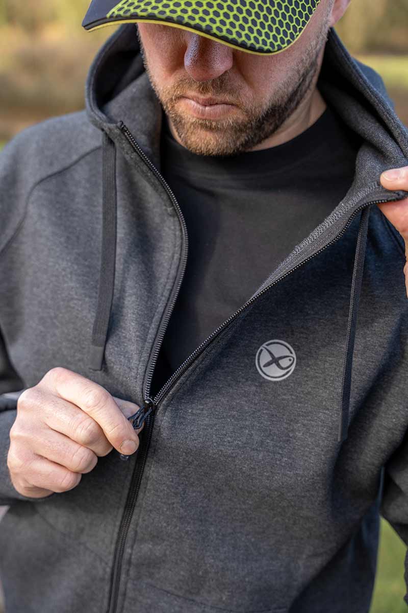 Matrix Charcoal Marl Zip Hoody - Image 12