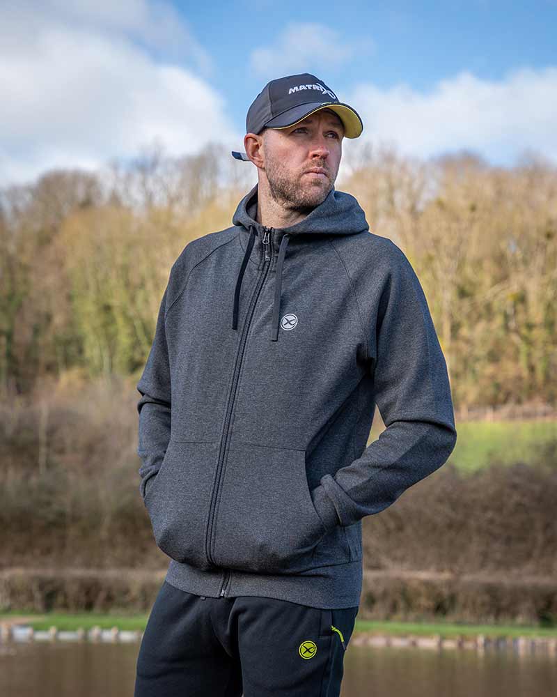 Matrix Charcoal Marl Zip Hoody - Image 14