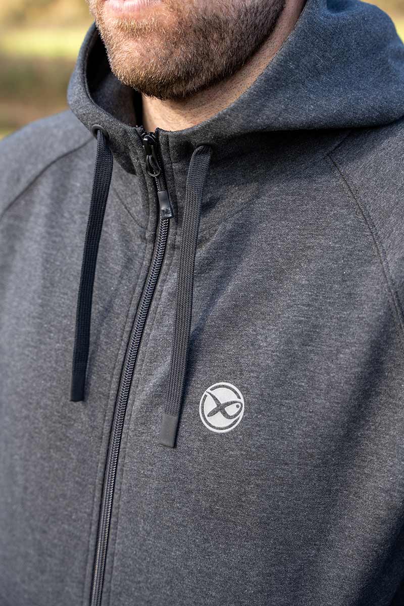 Matrix Charcoal Marl Zip Hoody - Image 16