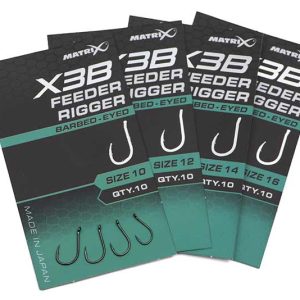 Matrix X3B Feeder Rigger Barbed Eyed Hooks