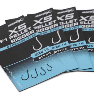 Matrix X5 F1 Pellet Rigger Barbless Eyed Hooks