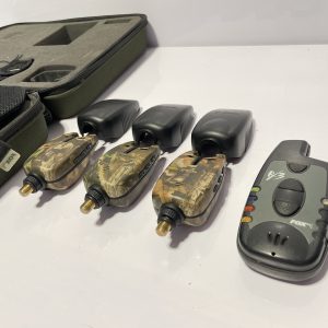Alternative view of 3x Fox EOS-R Camo Alarms with Receiver In Case - B9 - PRE LOVED