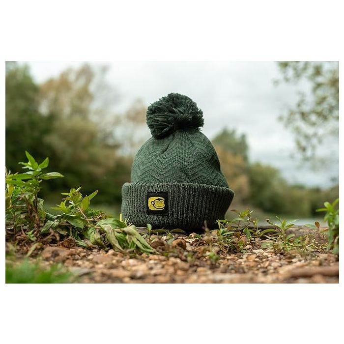 Ridgemonkey APEarel ThermaPro Waterproof Bobble Hat Green - Image 2