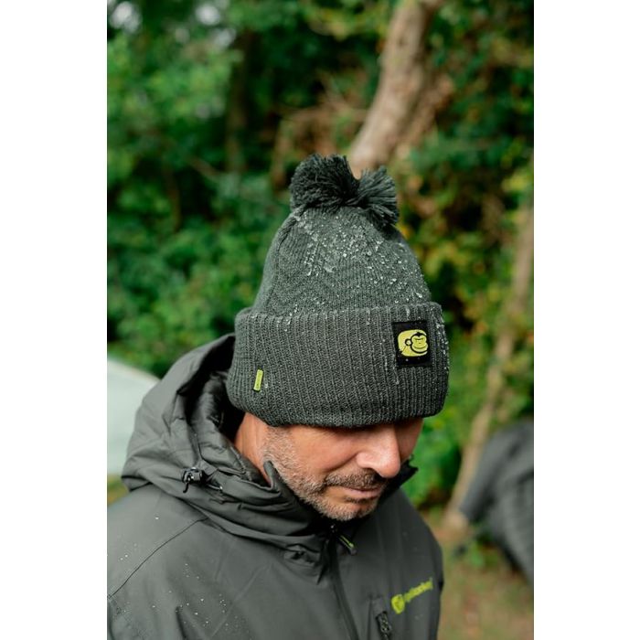 Ridgemonkey APEarel ThermaPro Waterproof Bobble Hat Green - Image 4