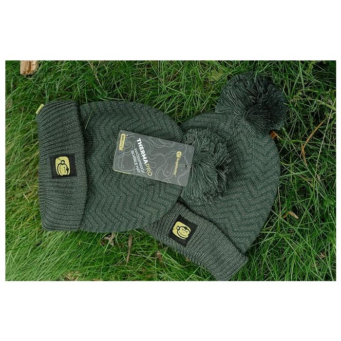 Ridgemonkey APEarel ThermaPro Waterproof Bobble Hat Green - Image 6
