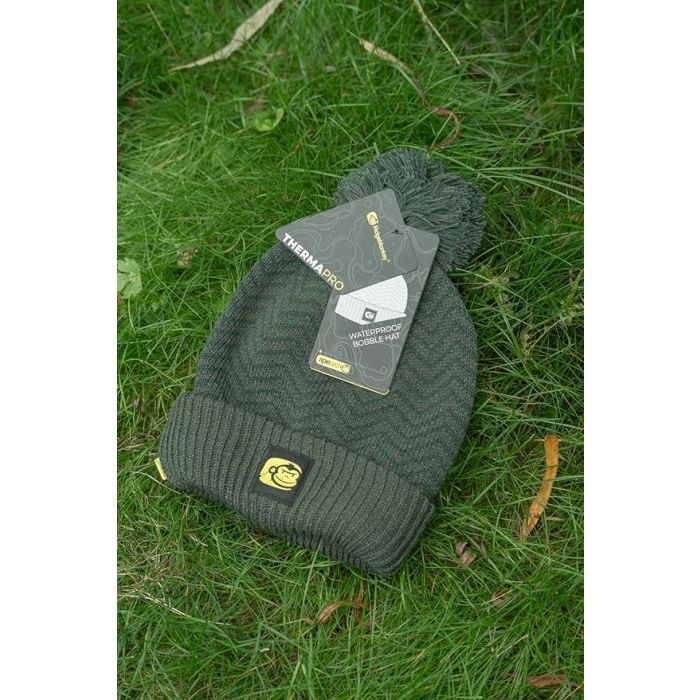 Ridgemonkey APEarel ThermaPro Waterproof Bobble Hat Green - Image 7