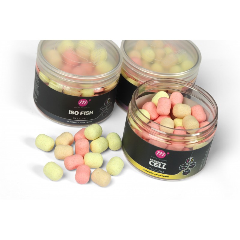 Mainline Fluoro Dumbell Wafters 15mm Pink, Yellow & White Mix - Image 2