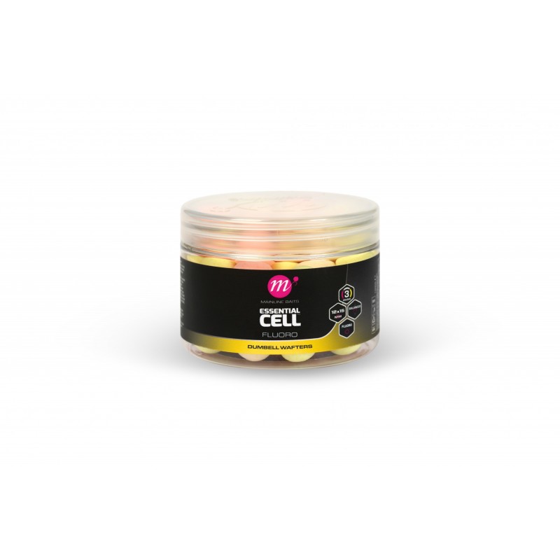 Mainline Fluoro Dumbell Wafters 15mm Pink, Yellow & White Mix - Image 5