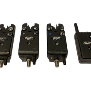 Alternative view of 3x Delkim TXI Plus with Reciever and Snags G/P/B - A5 - PRE LOVED