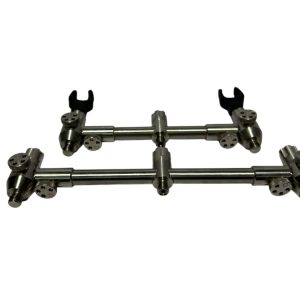 2x Jag Adjustable 3 Rod Buzzbars Stainless 6.5&8.5 Inch With Butt Rests - J8 - PRE LOVED