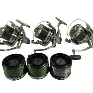 3x Shimano Aero Technium 10000 XSB - 3x +MV Spools with Upgraded Clips and Carbon Washers - U166 - PRE LOVED