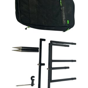 1x Korda Singlez 3 Rod Black Set with Extra Buzzbar, 2 Spikes and 1 Stabaliser in Singelz Bag - U129 - PRE LOVED