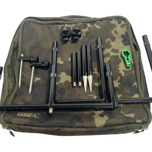 1x Korda Singlez 3 Rod Black Set 3x Uprights 2x Stabilisers 2x Stage Stands Spikes Extensions In Bag - U151 - PRE LOVED