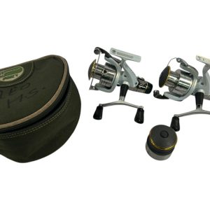 2x Shimano Stradic 4000 GTM RA with Spare Spool in Fox Warrior Case - G14 - PRE LOVED