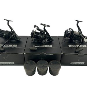 3x Fox 12000 XT Magnesium with Spare Spools in Boxes - GOOD CONDITION - PRE LOVED
