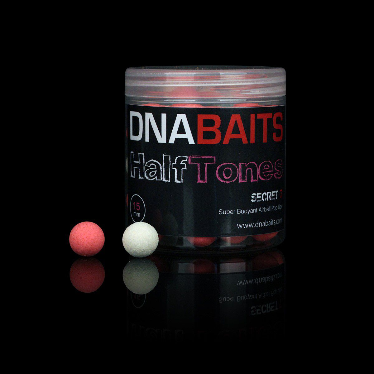DNA Baits Fluoro SECRET 7 HalfTones (Mixed pink and white) Pop Up Boilie