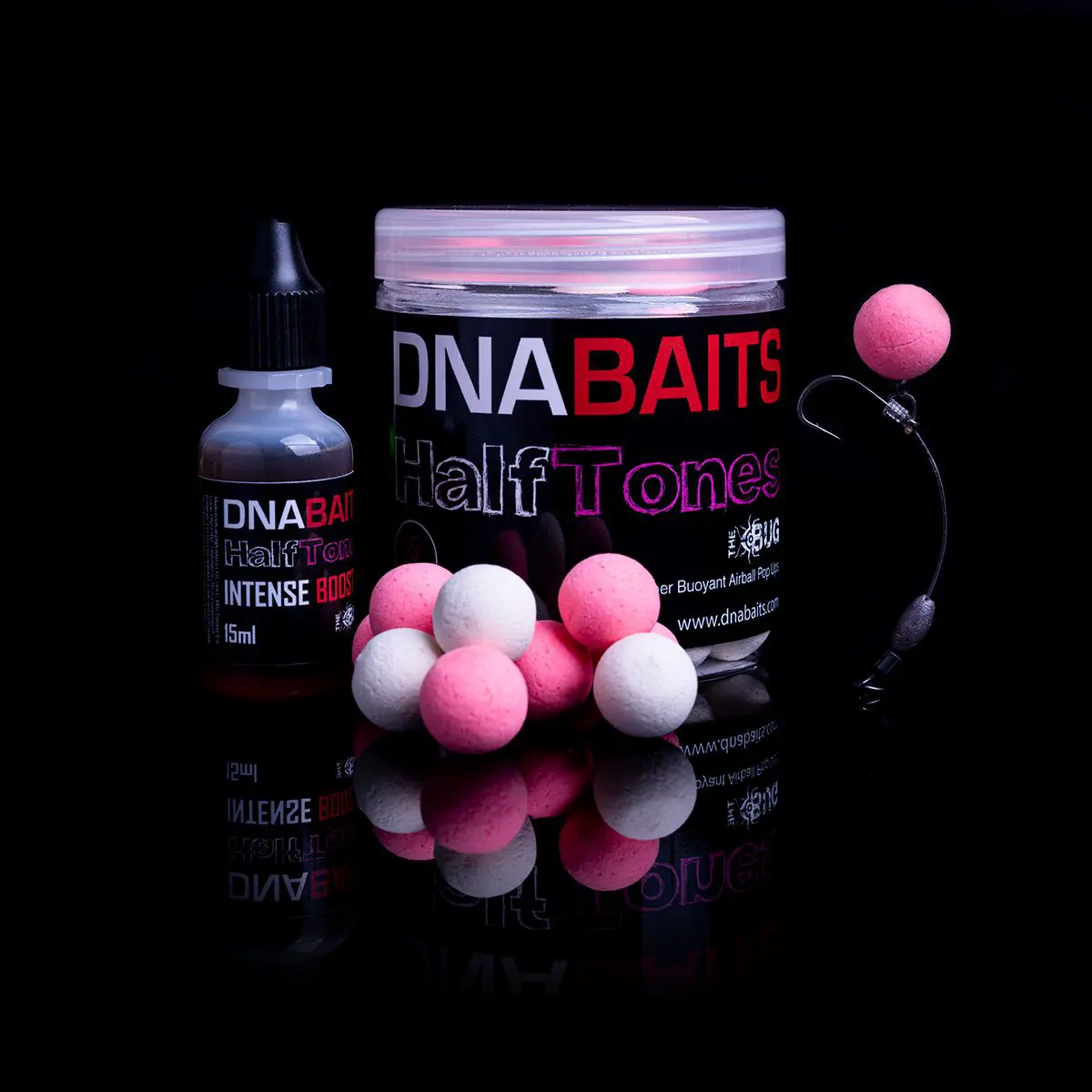 DNA Baits Fluoro The Bug HalfTones (Mixed pink and white) Pop Up Boilie - Image 2