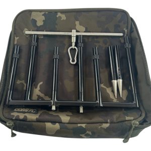 1x Korda Black Singlez 3 Rod Set with T Bar and Case - 5/6.5'' Uprights  - U111 - PRE LOVED