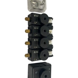 4x Steve Neville MK2 Alarms Blue with Receiver and 4x Speaker Coners - 1x SMALL FRONT CRACK 1x CRACKED BOTTOM - I5 - PRE LOVED