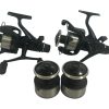 2x Shimano 8000 GTE Double Handle Baitrunners with Spare Spools - G24 - PRE LOVED