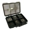 1x Fox 6 Compartment Box - ASSORTMENT OF SMALLER HOOKS  - D13 - PRE LOVED