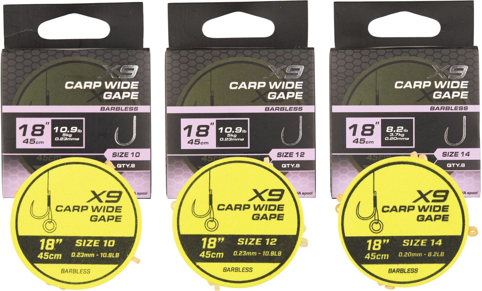 Matrix X9 Carp Wide Gape Band Rigs