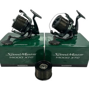 2x Shimano Speed Master 14000 XTC with 1 Spare Spool in Boxes - PRE LOVED
