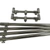 2x Stainless 2 Rod Adjustable Buzzbars 6.5'' and 4 Sticks 12'' - I23 - PRE LOVED