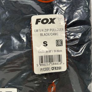 1x Fox LW 1/4 Zip Pullover Black Camo - Small - U174 - PRE LOVED - Image 4