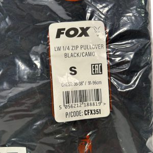 1x Fox LW 1/4 Zip Pullover Black Camo - Small - U174 - PRE LOVED - Image 5