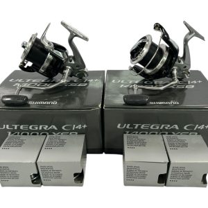 2x Shimano Ultegra Ci4 14000 XSB with 4 Spare Spools in Boxes - PRE LOVED