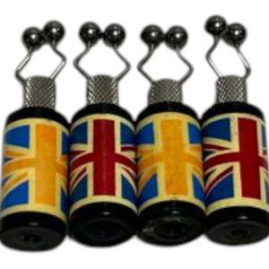 4x Solar Bobbins Union Jack Bobbins Heads with Ball Clips - D8 - PRE LOVED