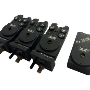 Alternative view of 3x Delkim Txi MK1 with Transmitters and RX2004 Receiver Red Green Blue - J18 - PRE LOVED