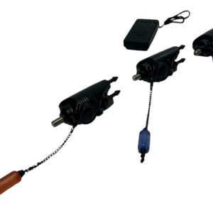 Alternative view of 3x Nash R2 Bite Alarms & Receiver With Bobbins - E16 - PRE LOVED