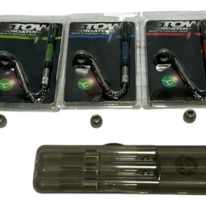 3x Korda Stow Indicators Red Blue Green With Extra Weights And Case - A21 - PRE LOVED