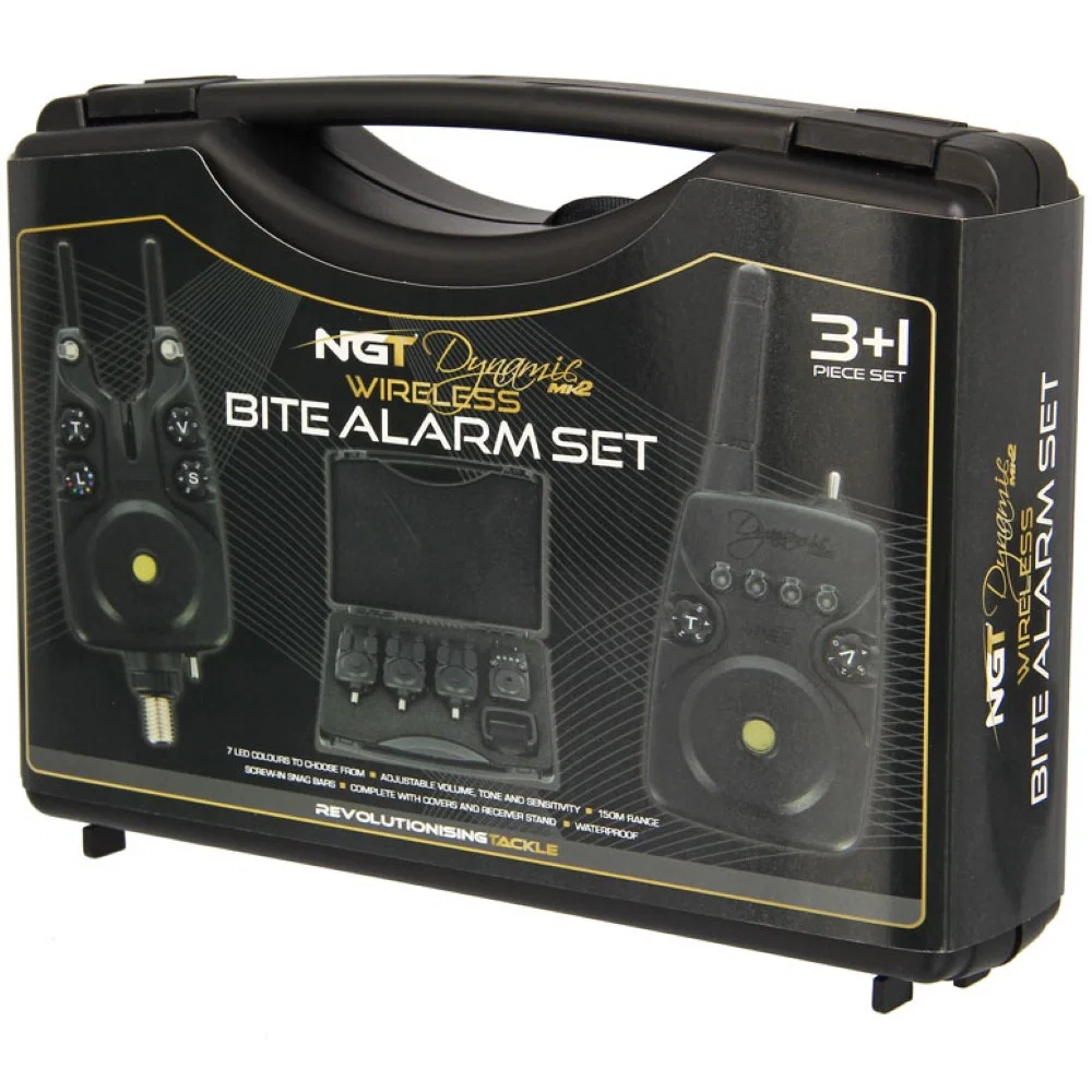 NGT Dynamic MK2 3pc Wireless Alarms - Adjustable Volume Tone Sensitivity and light with Receiver and Alarm Covers - Image 2