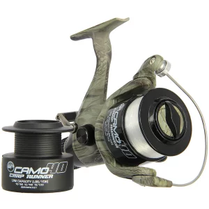 Alternative view of NGT Angling Pursuits Camo Carp Runner Reel with 12lb Line and Spare Spool